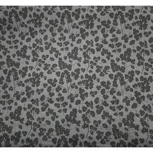 Silhouettes by Spectrix Fabric Black Gray Floral Flowers 36” x 44”